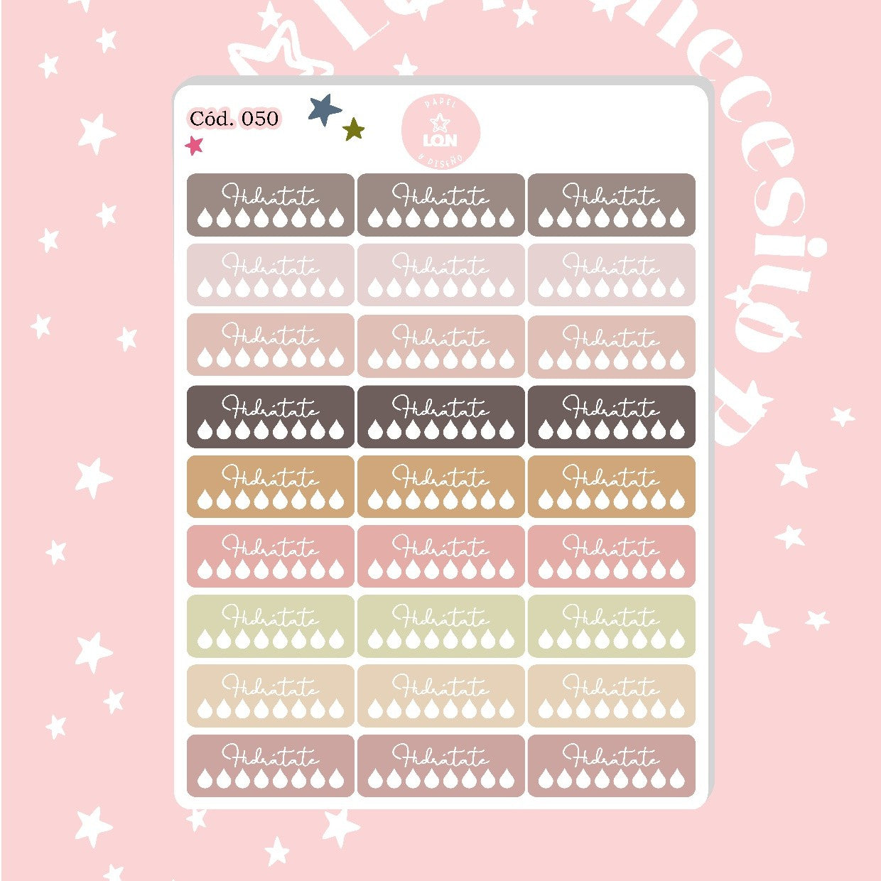 Pack sticker Esenciales para tu planner Ice cream P01