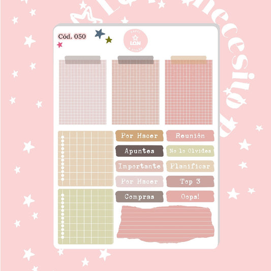 Pack sticker Esenciales para tu planner Ice cream P01