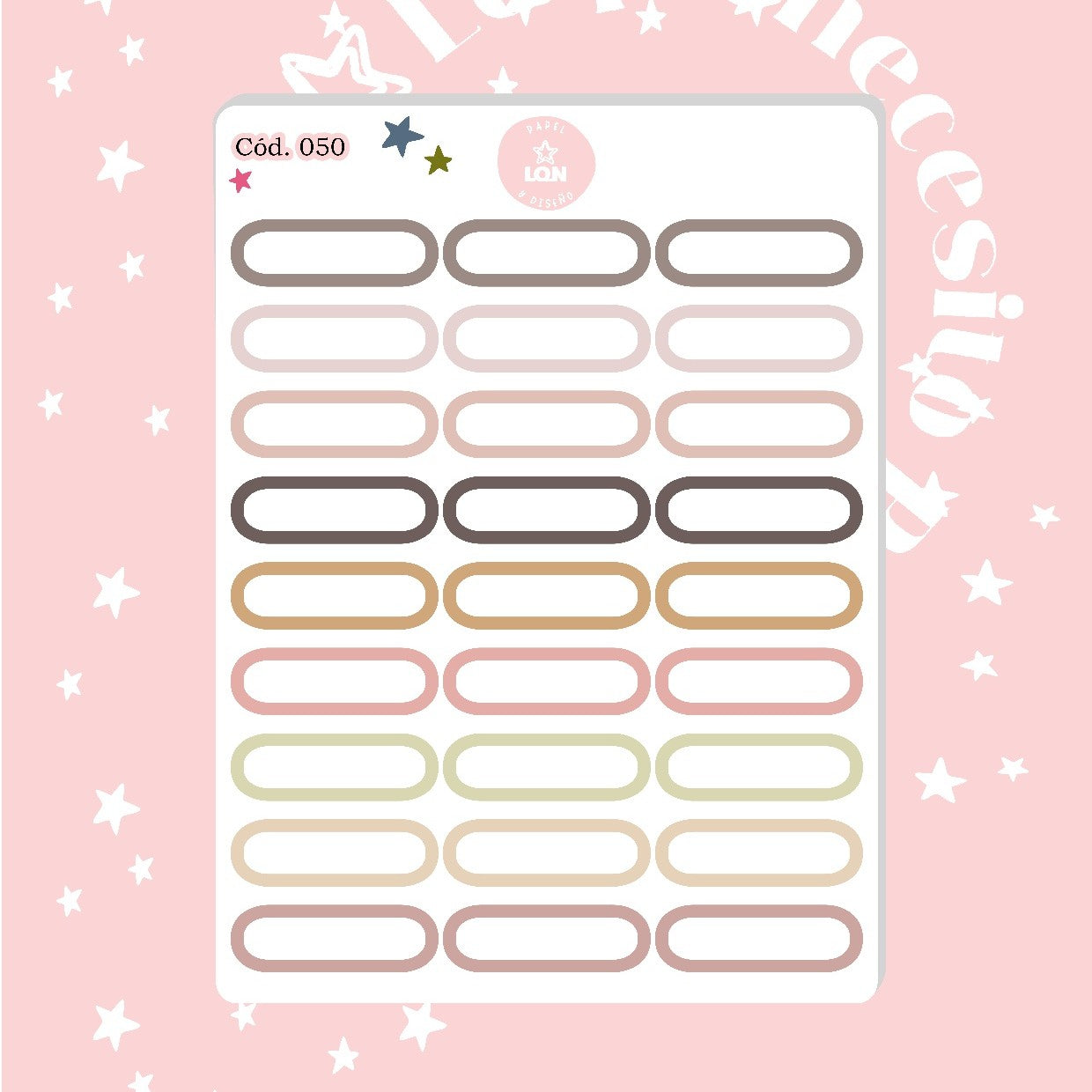 Pack sticker Esenciales para tu planner Ice cream P01