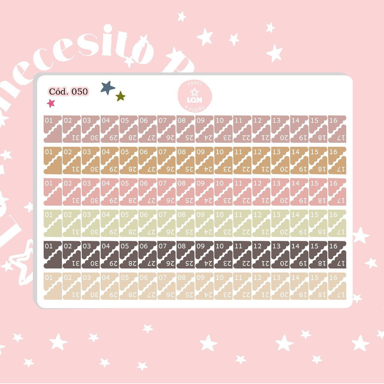 Pack sticker Esenciales para tu planner Ice cream P01