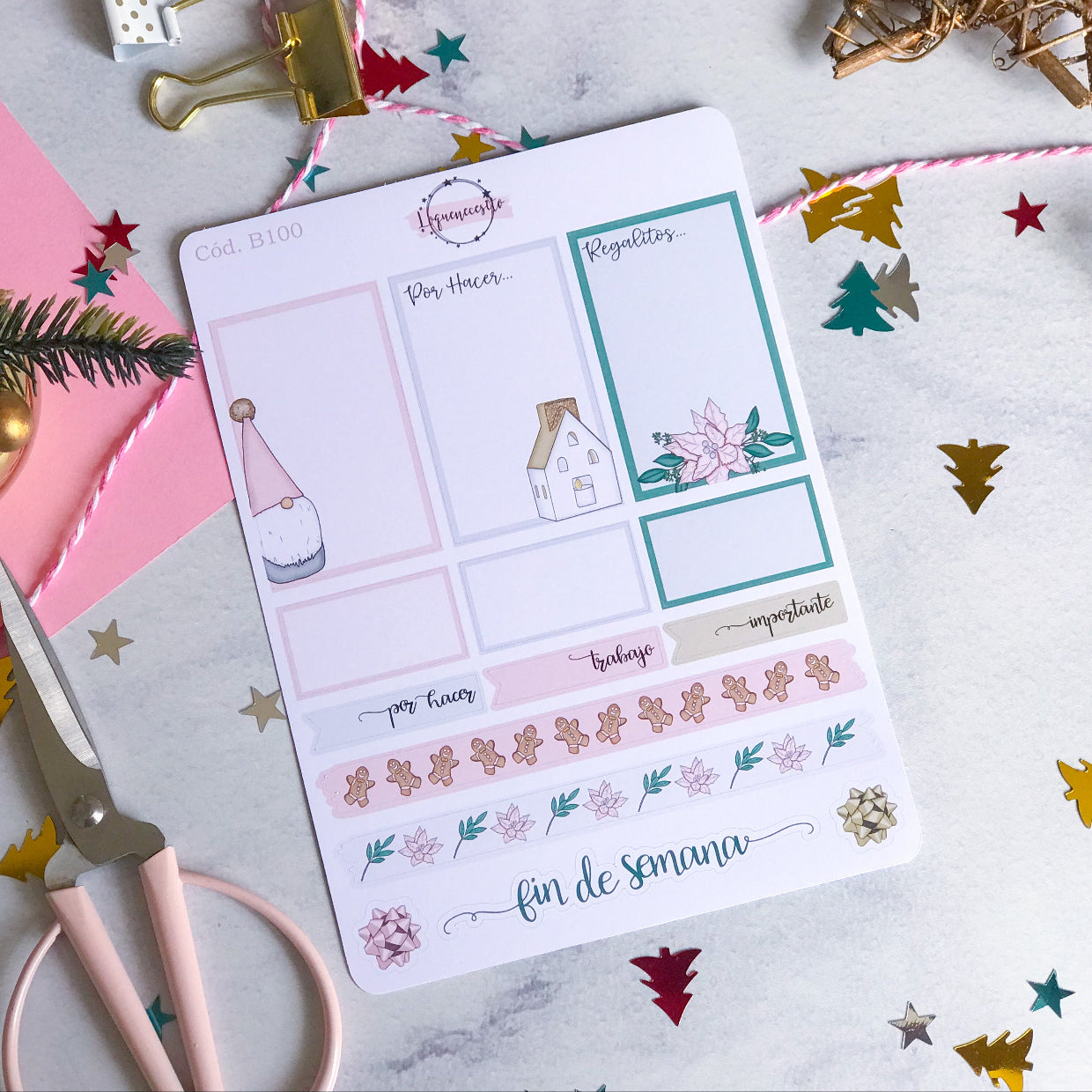 Sticker navidad año nuevo 100