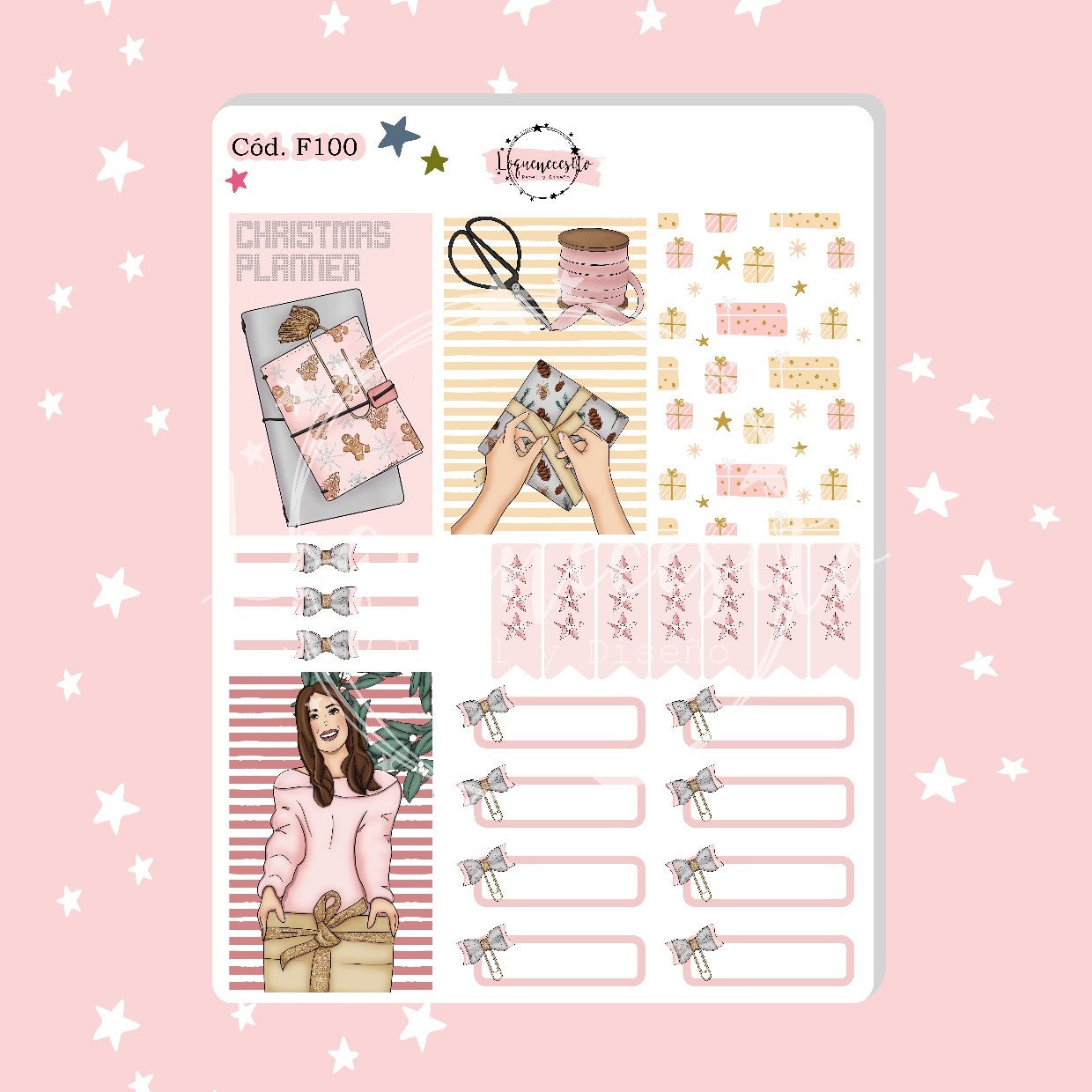 Sticker navidad año nuevo 100