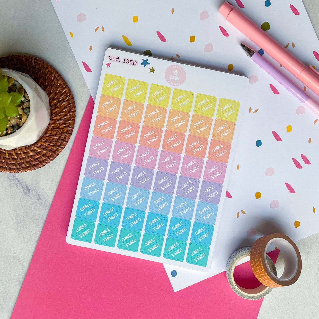 Sticker cumple esquina