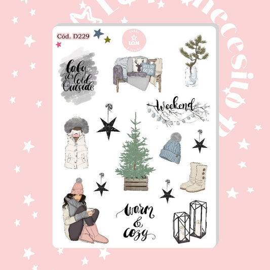 Stickers Navidad cozy