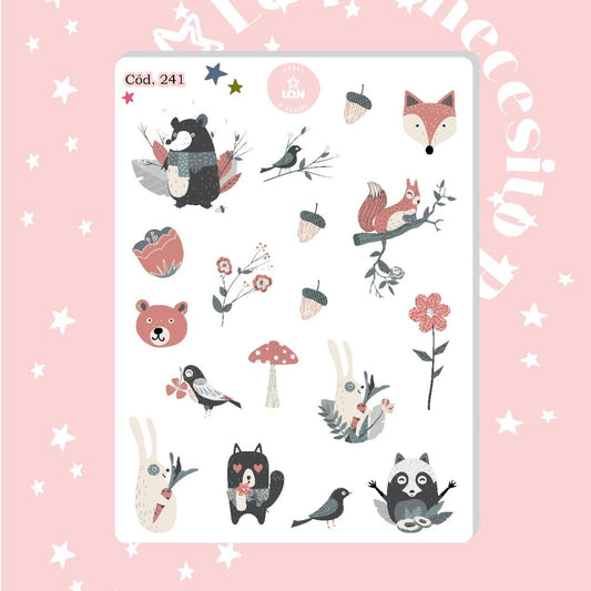 Sticker animalitos escandinavos