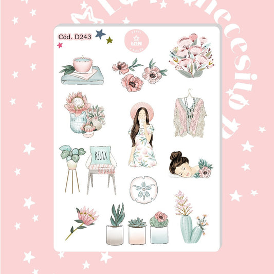 Sticker verano primavera boho 243