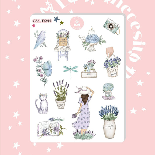 Sticker Primavera florecer lila 244