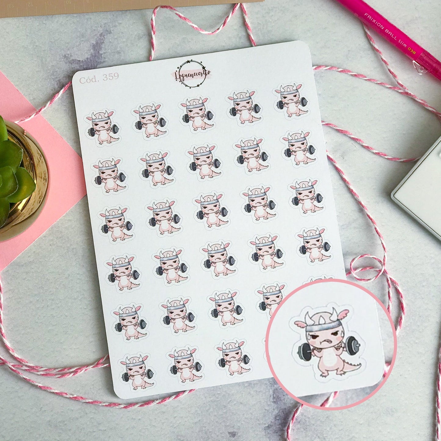 Sticker día de ejercicio dragón 359