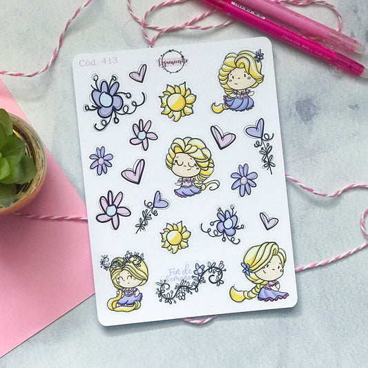 Sticker colección rapunzel (princesas)