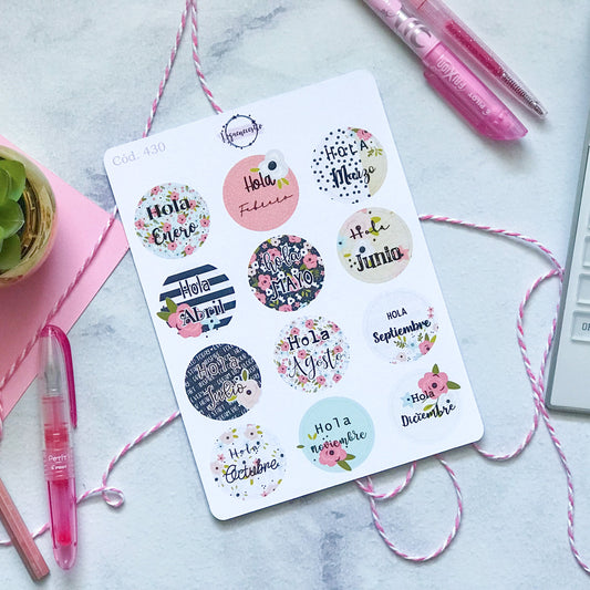 Stickers Meses redondos