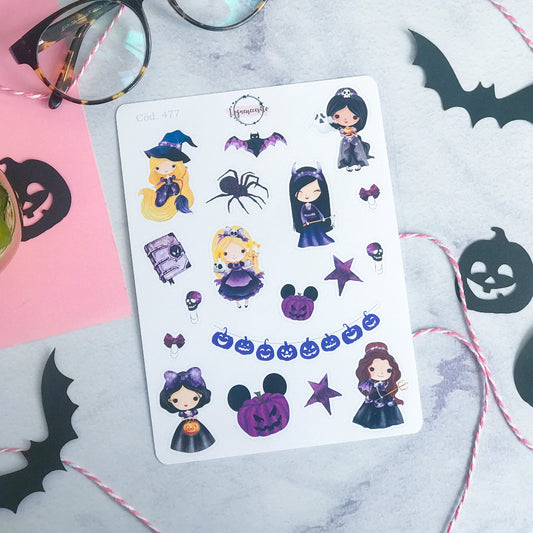 Sticker Princesas Halloween