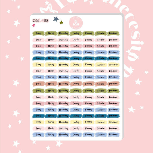 Sticker días de la semana