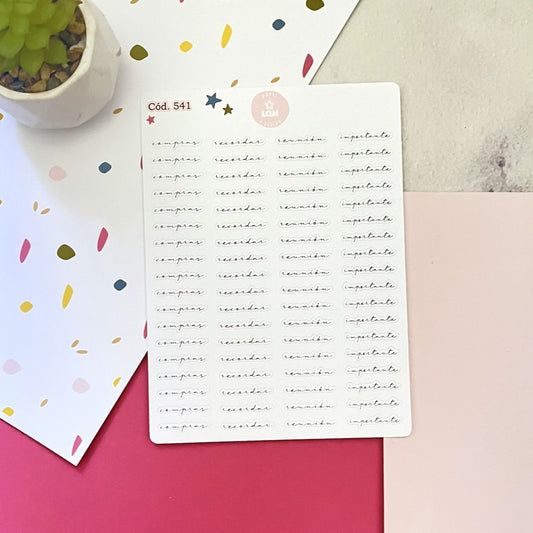 Sticker básicos para tu planner