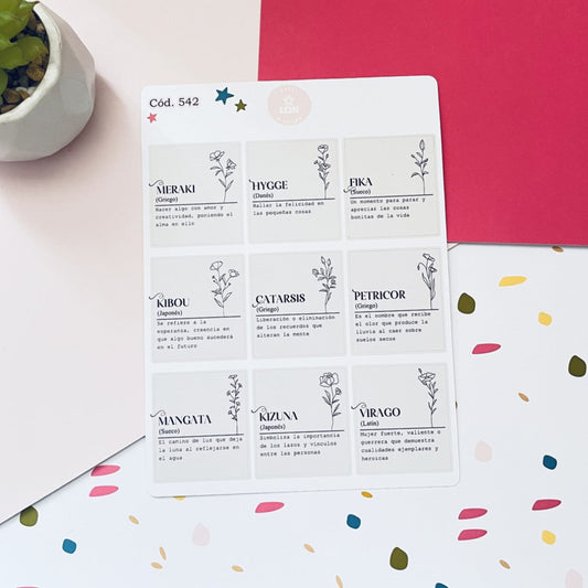 Sticker Palabritas decorativas