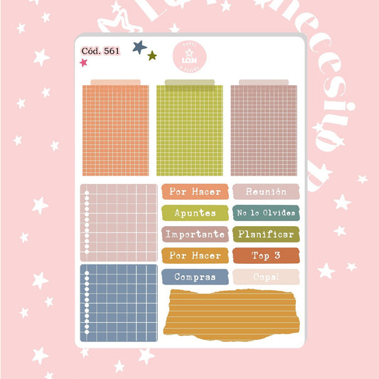 Pack sticker Esenciales para tu planner Boho P01