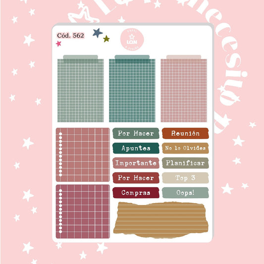 Pack sticker Esenciales para tu planner Fall P01
