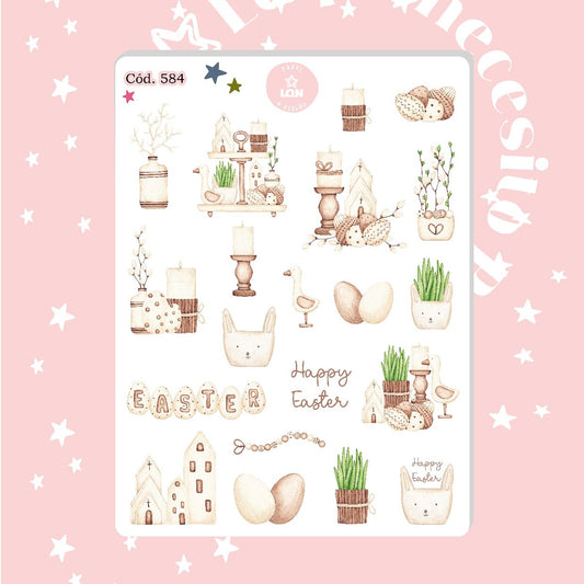 Sticker pascua de resurrección conejitos