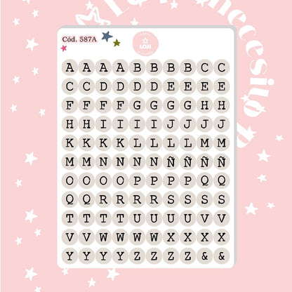 Sticker Letritas 1CM