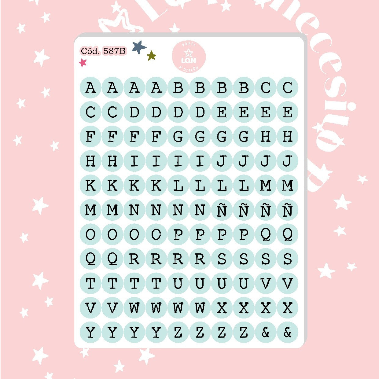 Sticker Letritas 1CM