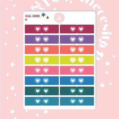 Sticker pestaña mini corazón