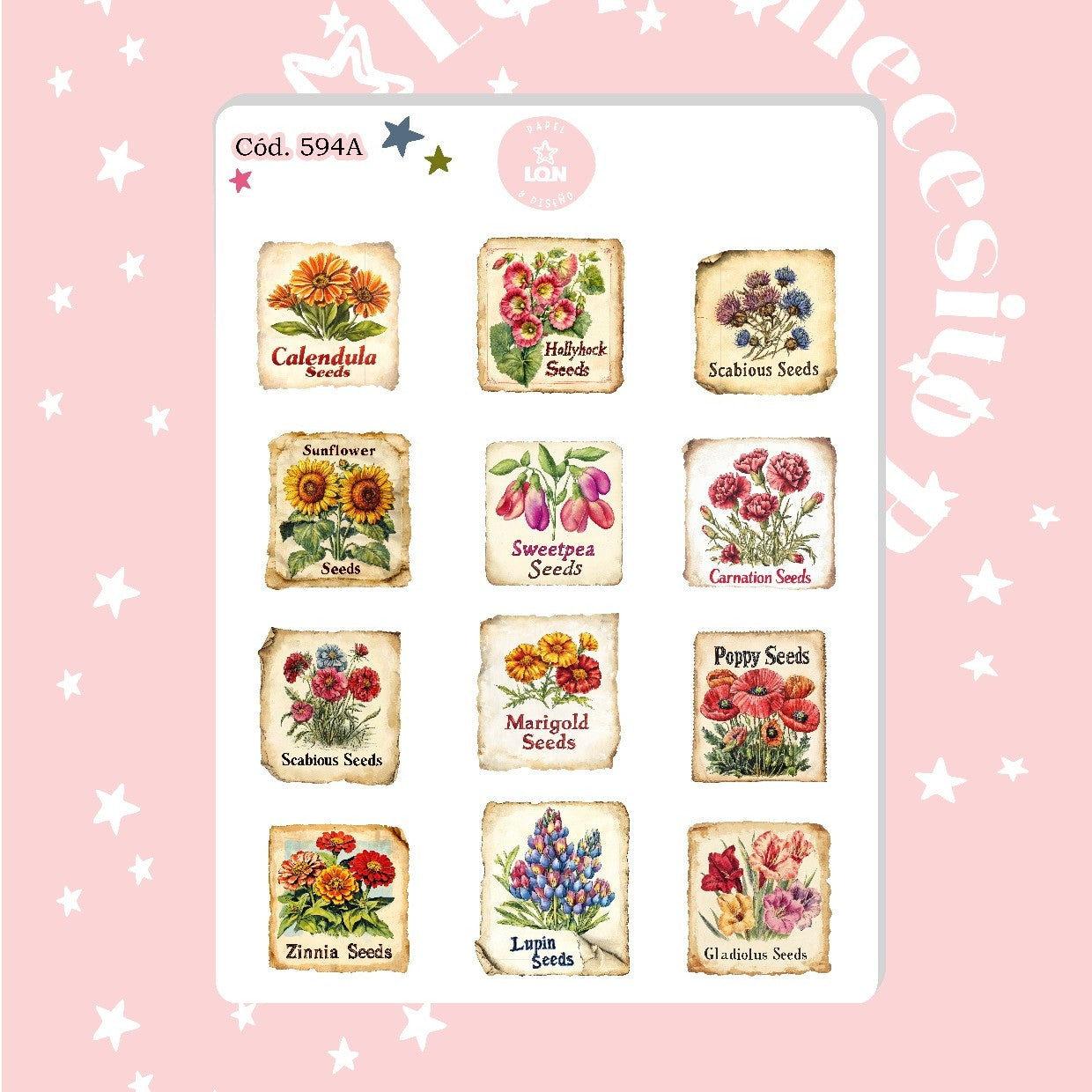 Sticker floral (tipo estampilla)