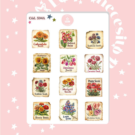 Sticker floral (tipo estampilla)