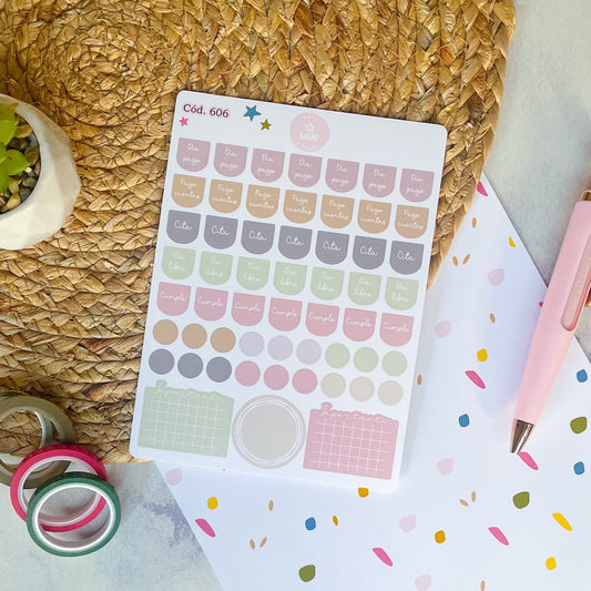 Pack sticker Esenciales para tu planner Ice cream P02