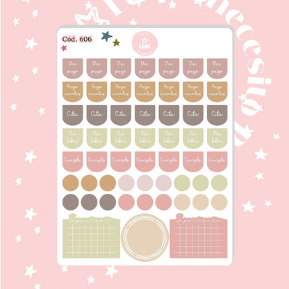 Pack sticker Esenciales para tu planner Ice cream P02