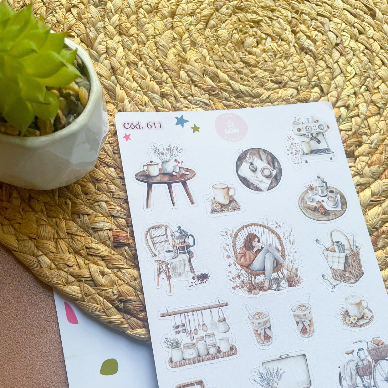 Sticker relajo y café 611