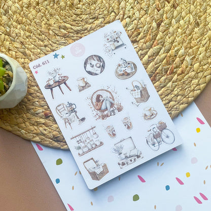 Sticker relajo y café 611