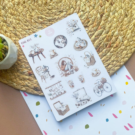 Sticker relajo y café 611