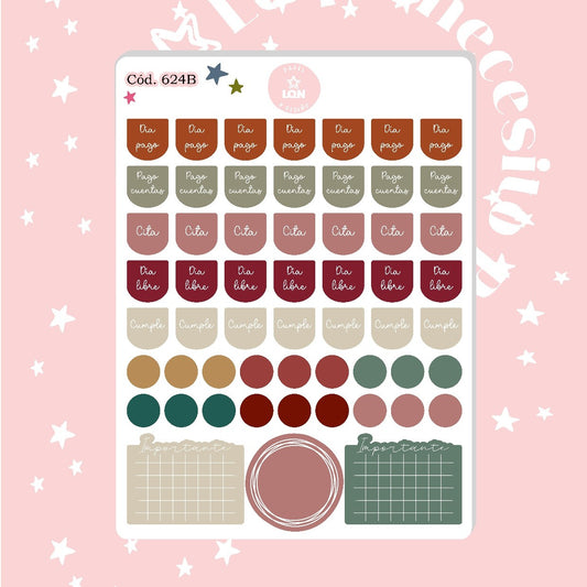 Pack sticker Esenciales para tu planner Fall P02