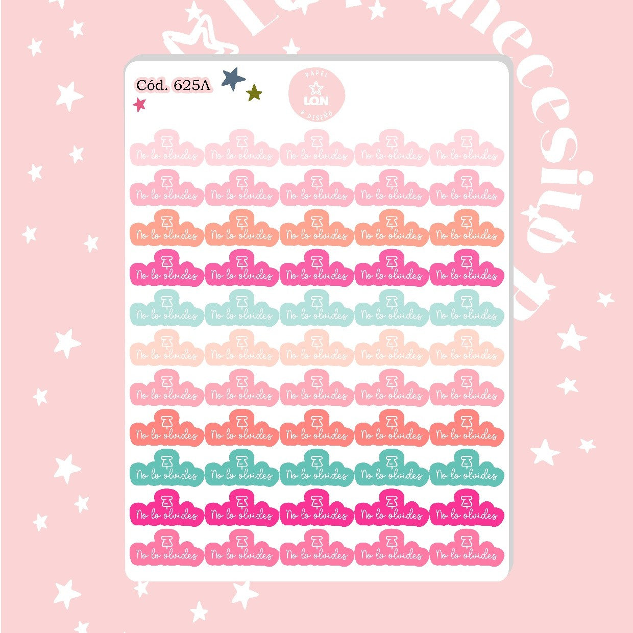 Pack sticker Esenciales para tu planner Wonderful P02