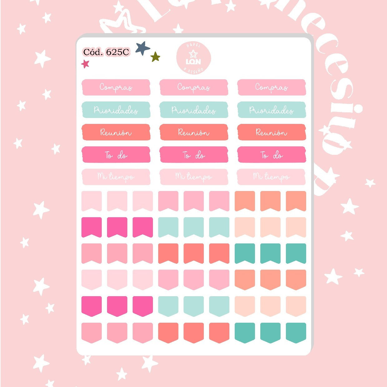 Pack sticker Esenciales para tu planner Wonderful P02
