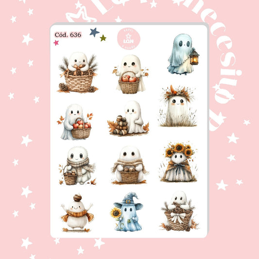 Sticker fantasmas cute halloween 636