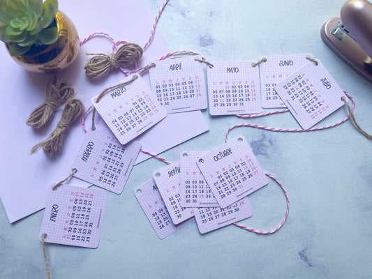 Calendario tipo banderín