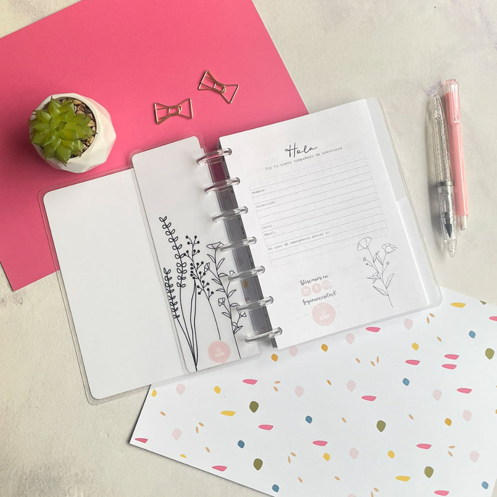 Planner de discos B6 Floral Minimalista