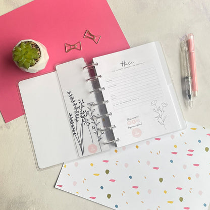 Planner de discos B6 Floral Minimalista