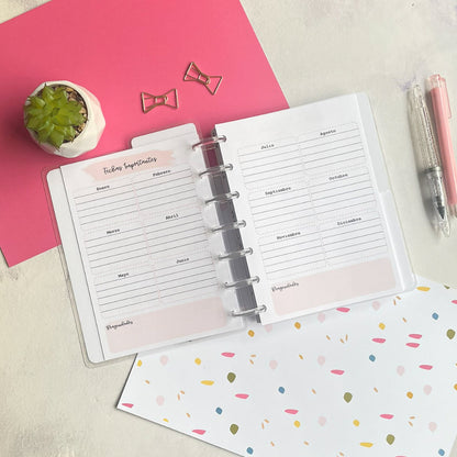 Planner de discos B6 Floral Minimalista