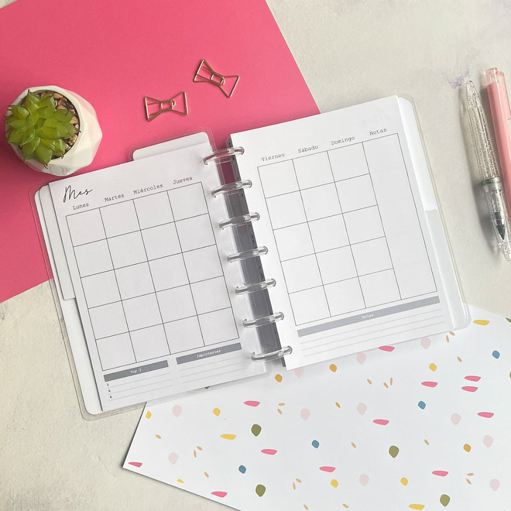 Planner de discos B6 Floral Minimalista