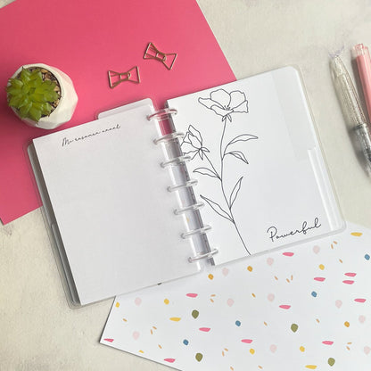 Planner de discos B6 Floral Minimalista
