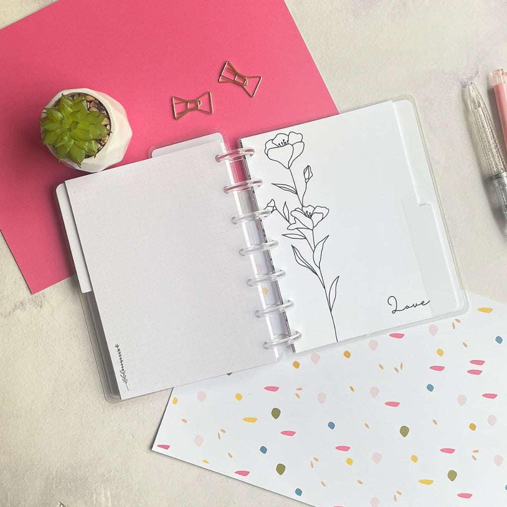 Planner de discos B6 Floral Minimalista