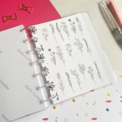 Planner de discos B6 Floral Minimalista