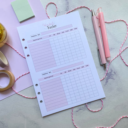 Insert A5 Habit tracker (Seguimiento de hábitos)