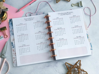 Planner de discos A5 Floral Blue