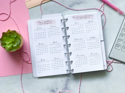 Planner de discos A6 Floral Minimalista