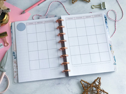 Planner de discos A5 Floral Blue