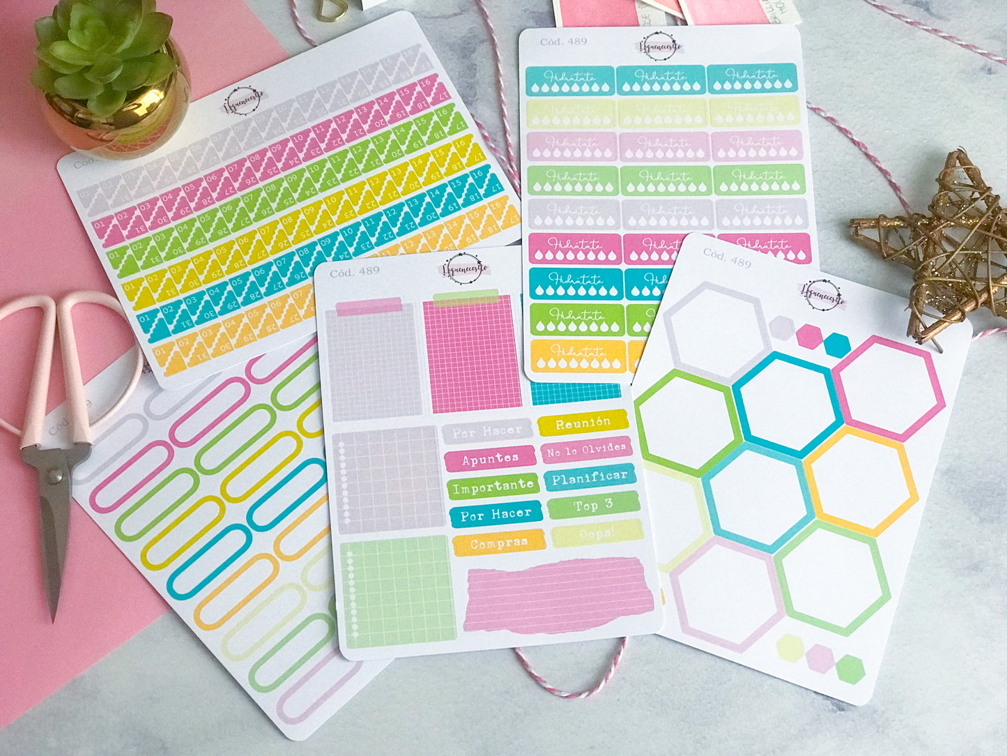 Pack sticker Esenciales para tu planner Summer P01