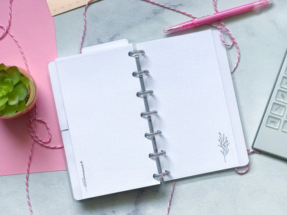 Planner de discos A6 Floral Minimalista