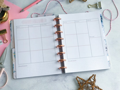 Planner de discos A5 Floral Blue